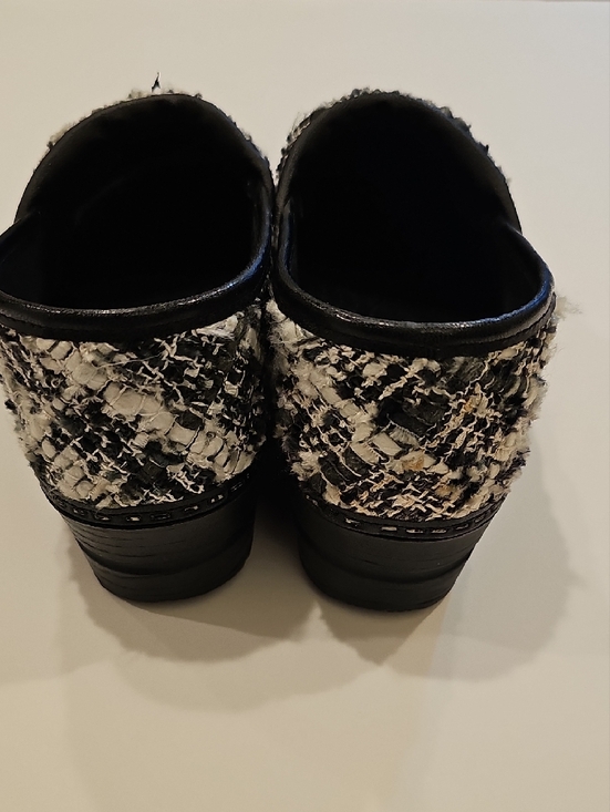 Sanita Danish Black and White Tweed Slip-On Clogs W/back Women's Size 41 - Picture 8 of 12